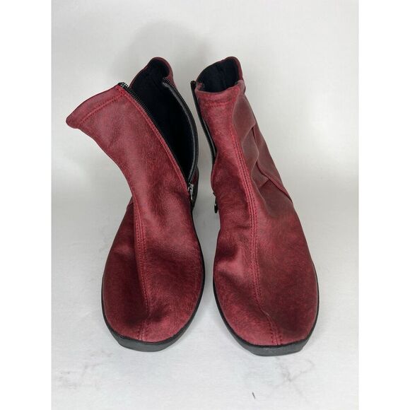 Arcopedico Ankle Boots Women Size 40 US 9 Red Zip Comfort - Picture 14 of 14